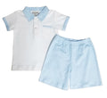MARCO & LIZZY : BLUE CHECKED 2-PC BOY’S SHORT SET