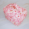 ELLISON+YOUNG: CHERRY BOWTIFUL TRAVEL COSMETIC CASE WITH HANDLE