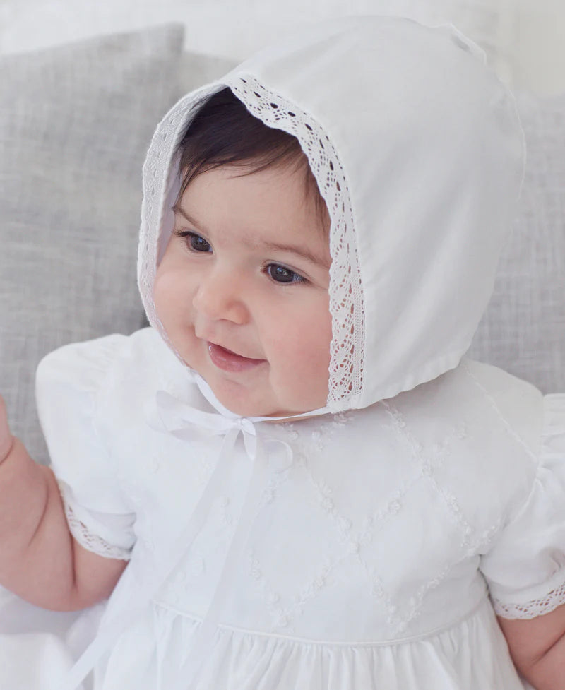 KISSY KISSY: ANNALISE S/S Baptismal Gown & Bonnet Set