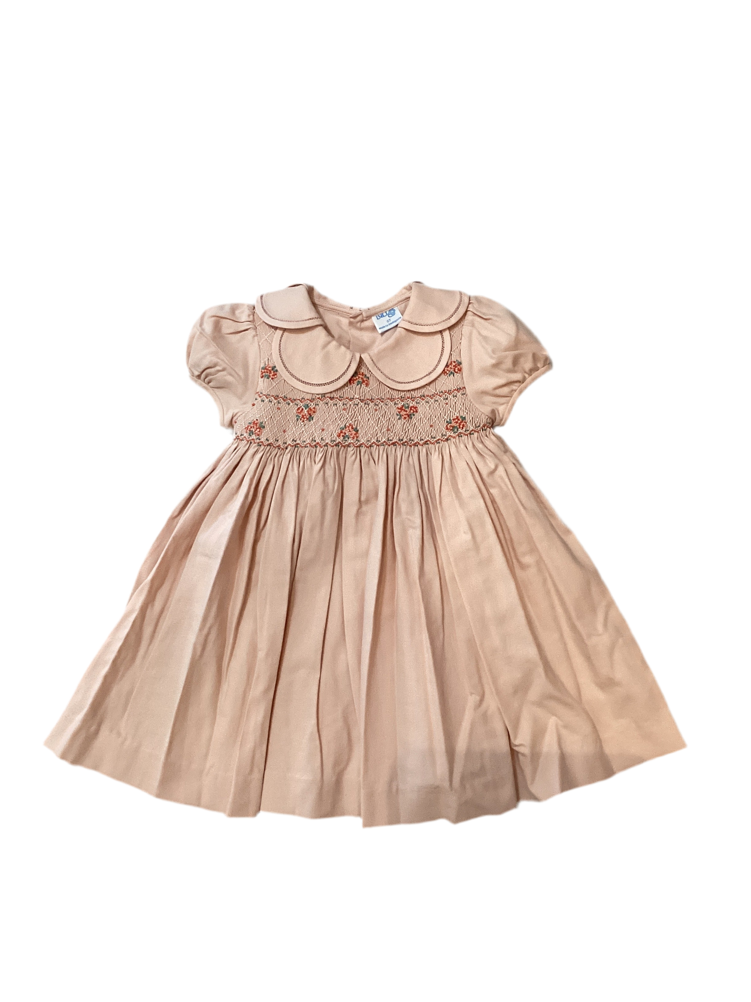 LULI AND ME: BLUE HYDRANGEAS SMOCK PETAL DRESS