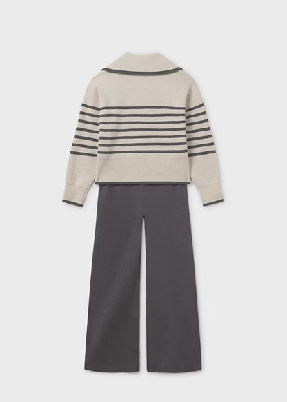 MAYORAL: Girls Pants and Striped Sweater Set