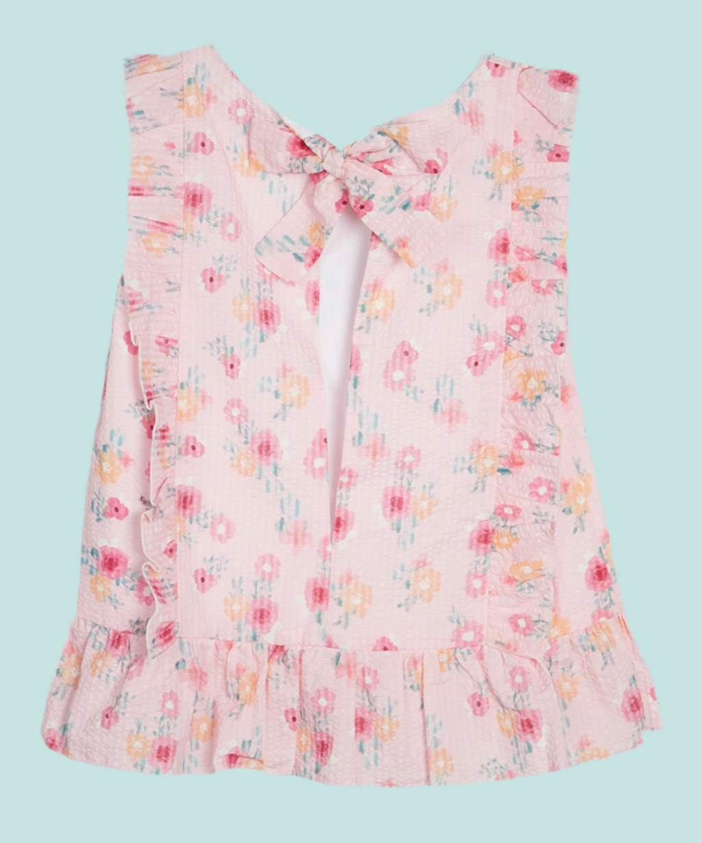 PAZ RODRIGUEZ: “FLOR” Woven Pink Blouse