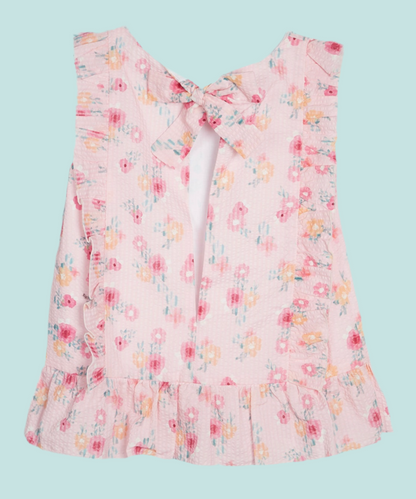 PAZ RODRIGUEZ: “FLOR” Woven Pink Blouse