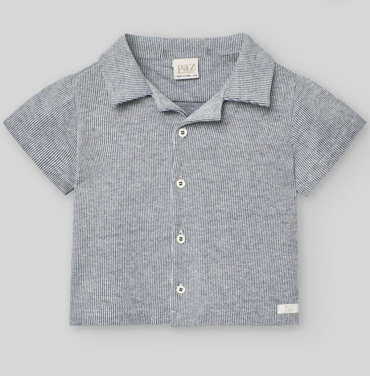 PAZ RODRIGUEZ: “PAZO” Woven Boys Navy Striped Shirt
