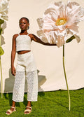 Abel & Lula Girls Cream Crochet Lace Pant Set