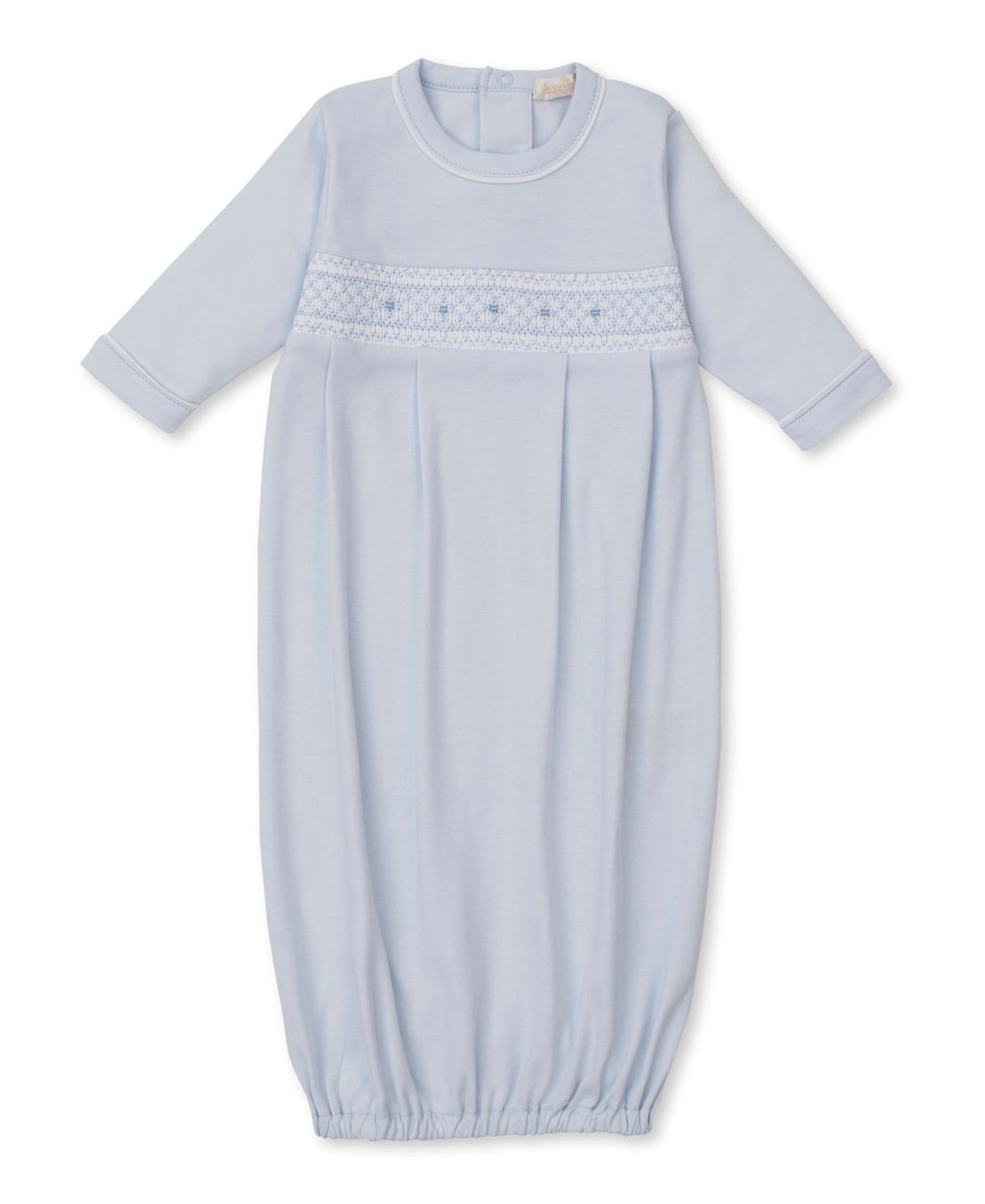 KISSY KISSY: Embroidered Lt Blue Infant Gown