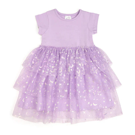 SWEET WINK: LILAC STAR AND MOON HALLOWEEN TUTU DRESS