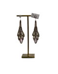 Zodax : Gold pink jeweled dangle earrings