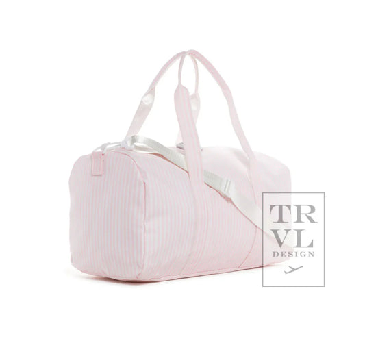 TSA: PINK STRIPED DUFFLE