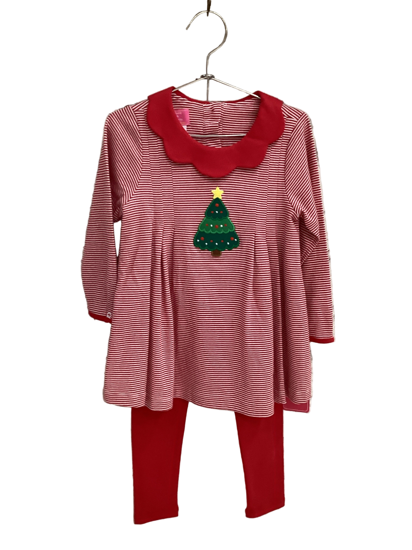 CLAIRE & CHARLIE: Red stripe girl’s tunic set