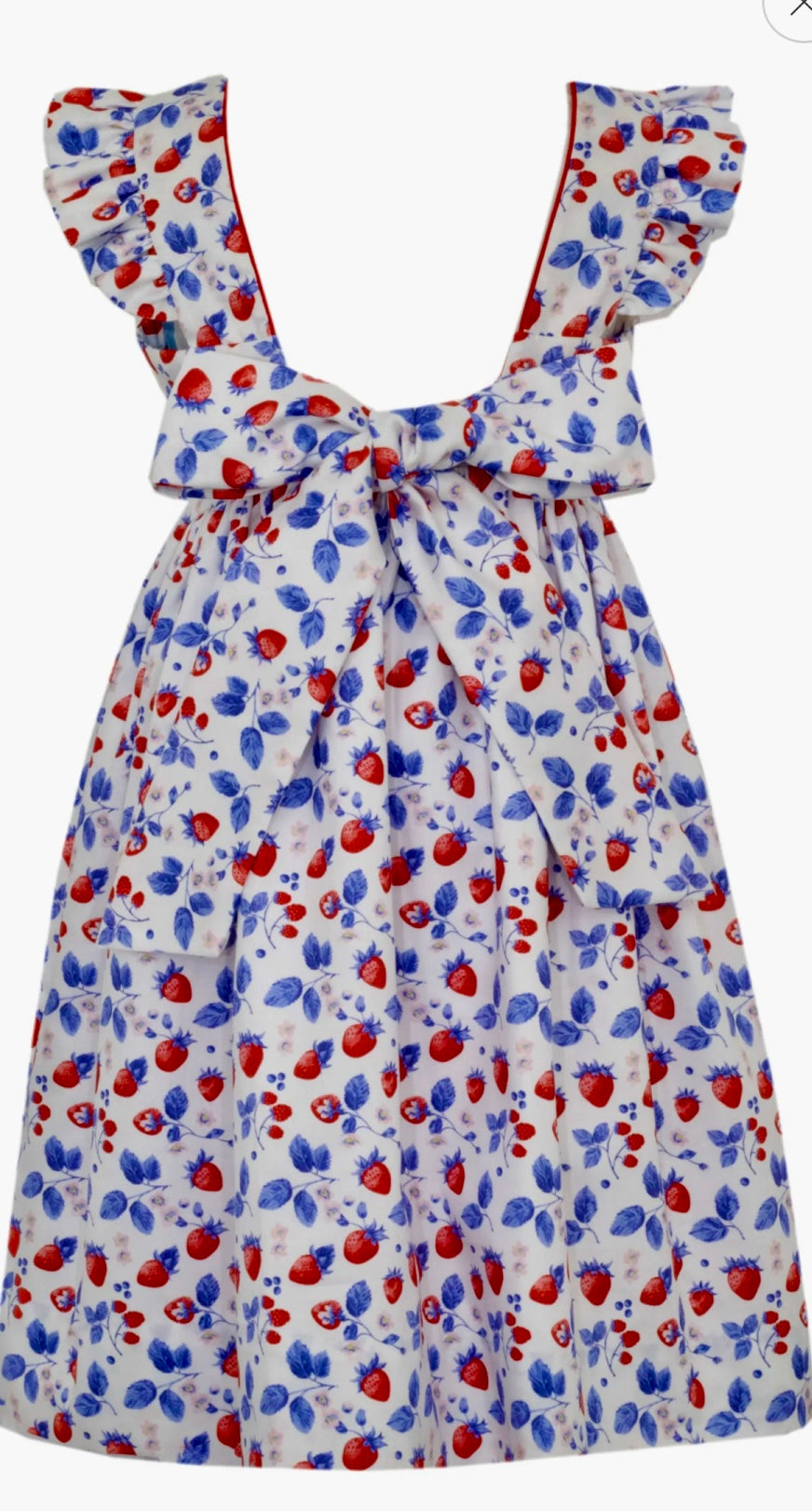 SUMMER BERRIES - Sleeveless sundress w/ bow in the back - non smocked