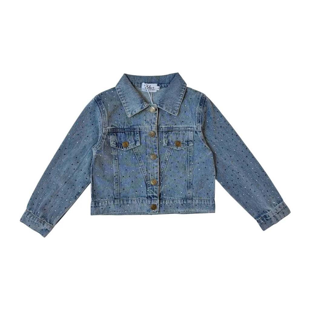 LOLA AND THE BOYS: RAINBOW SPARKLE DENIM JACKET