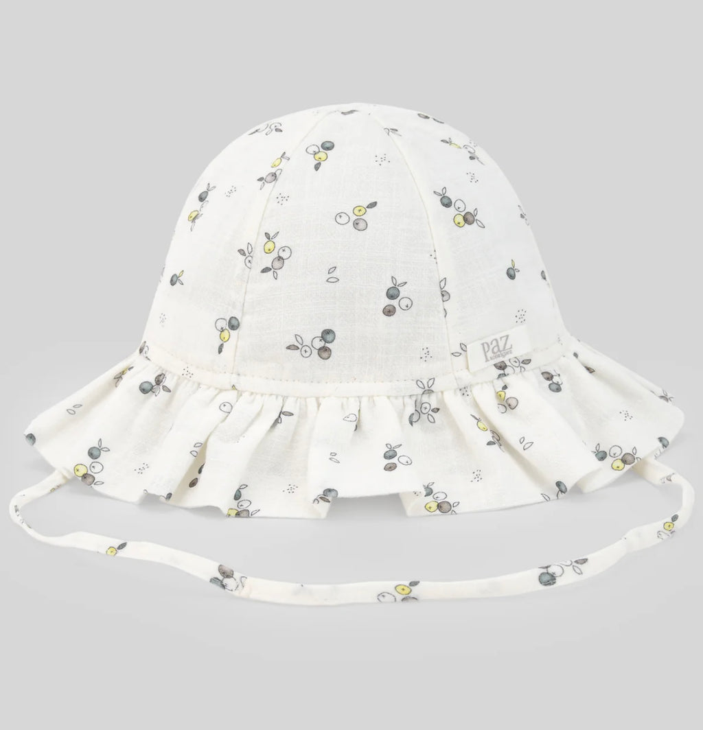 PAZ RODRIGUEZ: “ POMBA” Cream with Berries Printed Hat