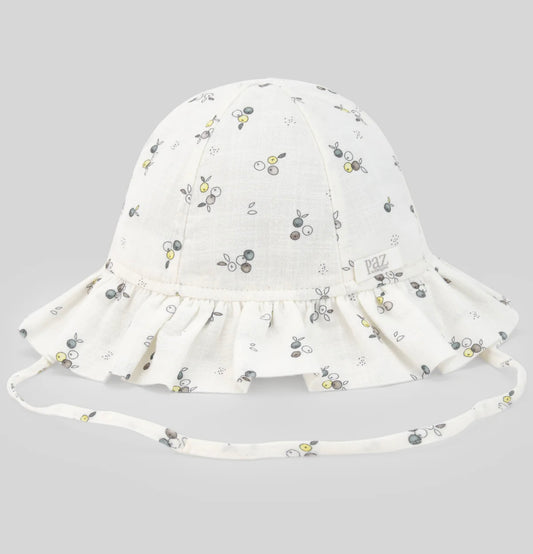 PAZ RODRIGUEZ: “ POMBA” Cream with Berries Printed Hat