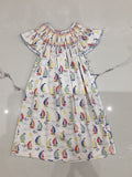 CLAIRE & CHARLIE : SAILBOATS BISHOP ANGEL WING DRESS