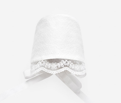 PAZ RODRIGUEZ: Baptismal Gown with bows on sides & Bonnet