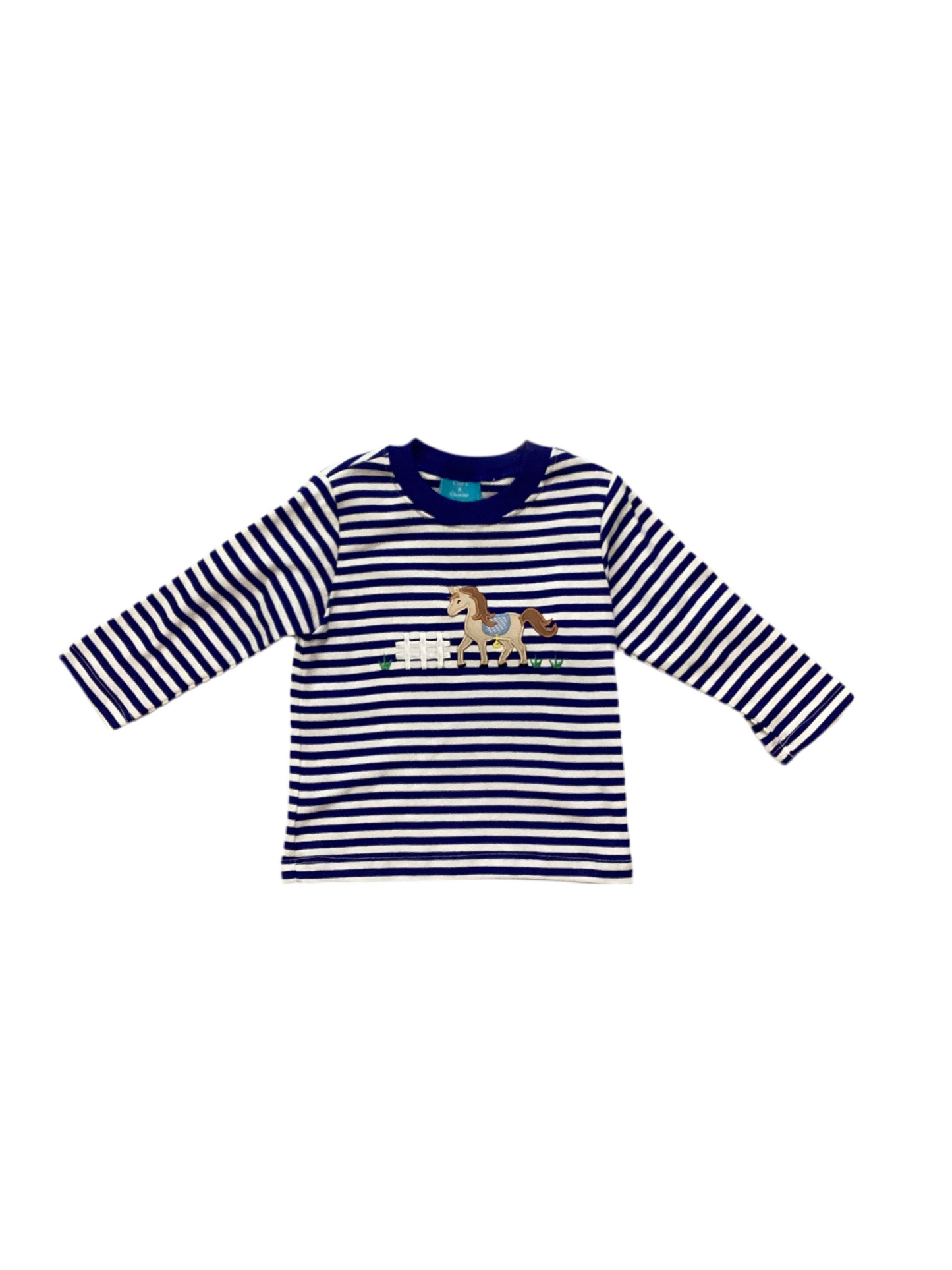 CLAIRE & CHARLIE: RIDE AWAY BOY’S- Royal Blue Knit Stripe T-Shirt
