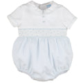 DUOTONE SMOCKED BOY BUBBLE BLUE