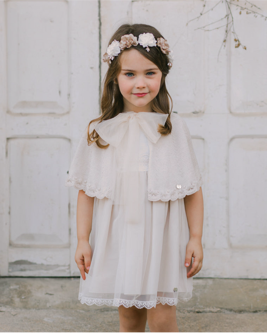 PAZ RODRIGUEZ: “Ceremonia” Cream Beige Cape
