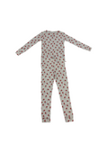 PETITE HAILEY: WHITE SANTA LS PRINTED PJS SET