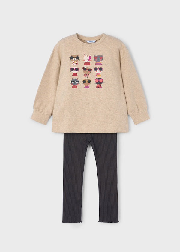 MAYORAL: Girl Ribbed Legging Set