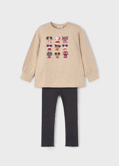 MAYORAL: Girl Ribbed Legging Set