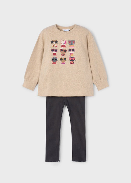 MAYORAL: Girl Ribbed Legging Set