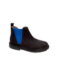 ChildrenChic: Dark Brown Boot With Royal Blue Accent