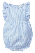 PETITE PLUME: RUFFLE TRIM SEERSUCKER ONE-PIECE PAJAMA