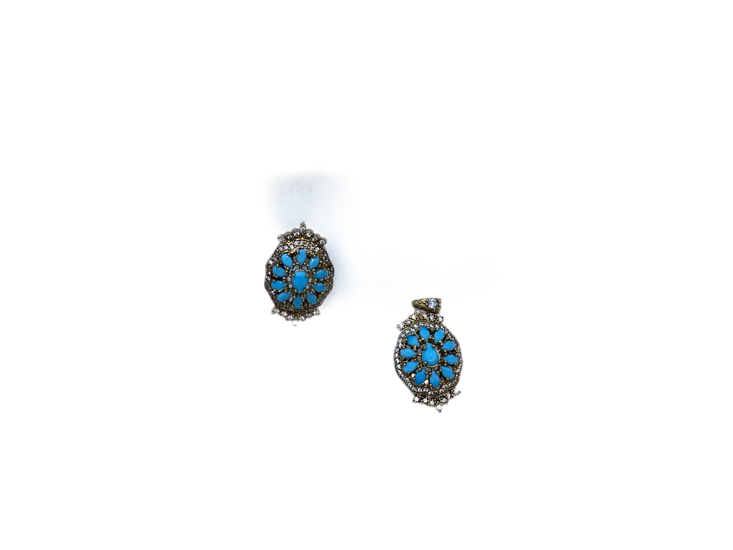 Turquoise and Crystal Ring and Pendant