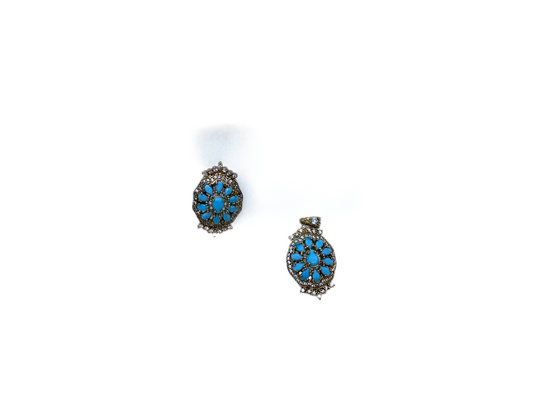 Turquoise and Crystal Ring and Pendant