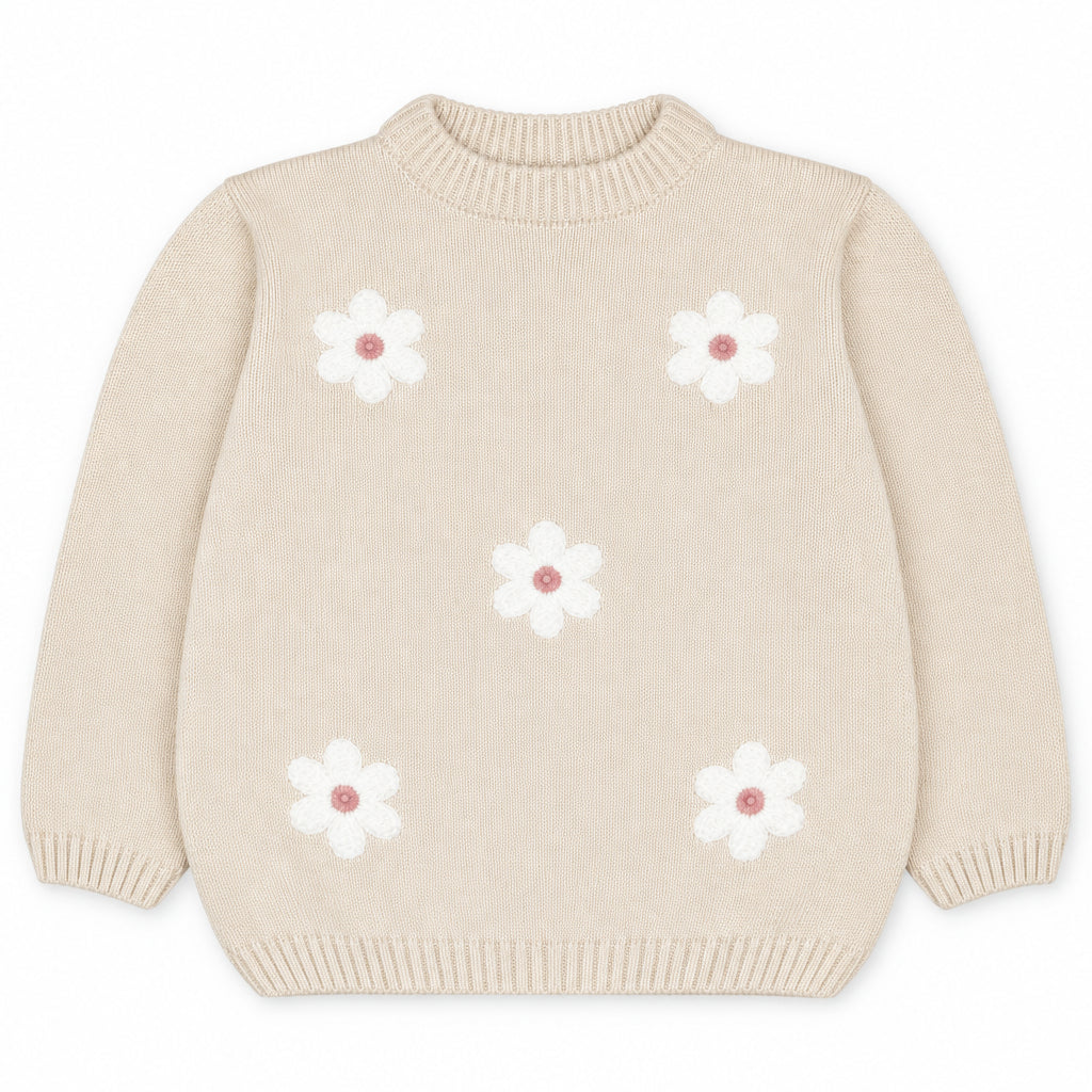Martin Aranda : Sweater w/Flower in Sweater Knit Cotton