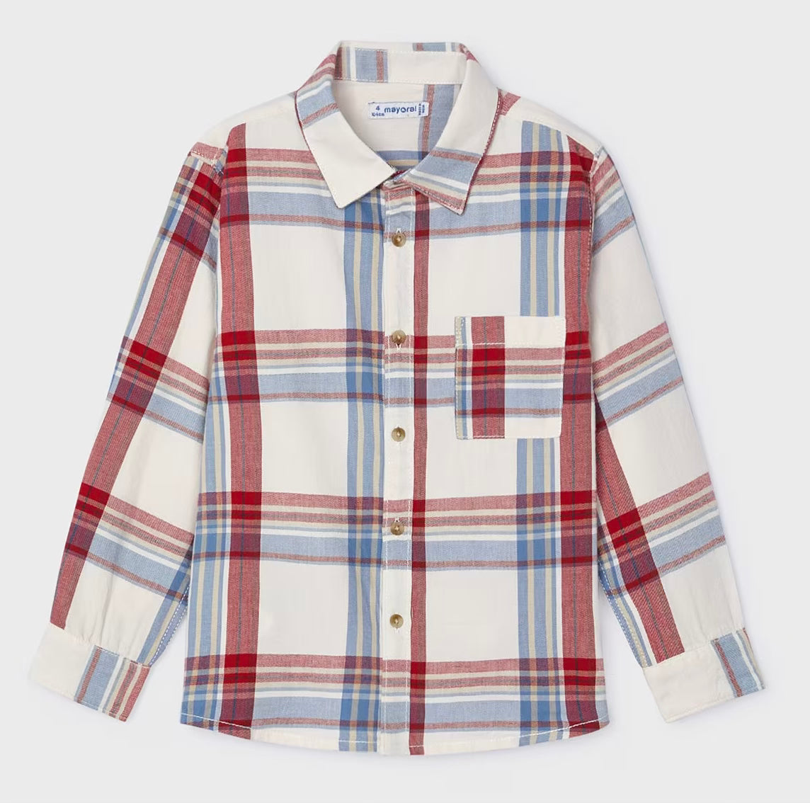 MAYORAL :  l/s checked shirt