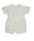KARELA KIDS: Infant Boys Elegant White Bubble Romper