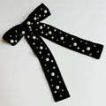 ELLISON+YOUNG: PEARL THROWED VELVET BOW HAIR CLIP