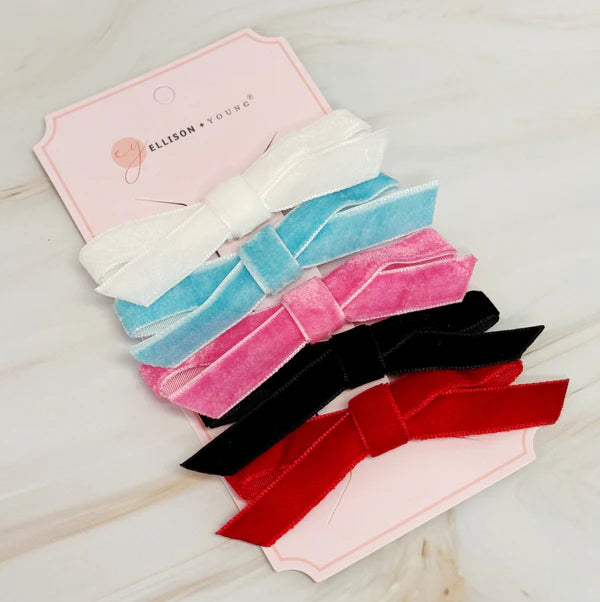 ELLISON + YOUNG : ADORABLE VELVET BOW HAIR CLIP