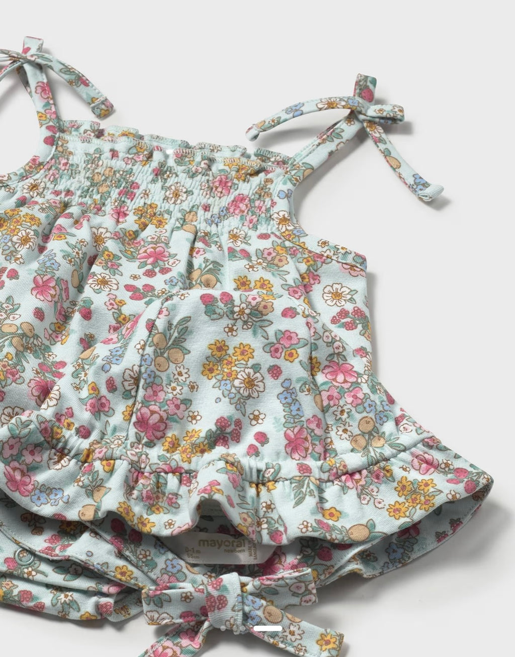 MAYORAL: BLUE FLORAL ROMPER