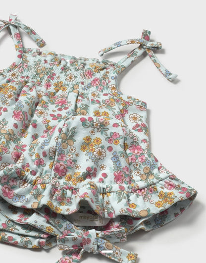 MAYORAL: BLUE FLORAL ROMPER