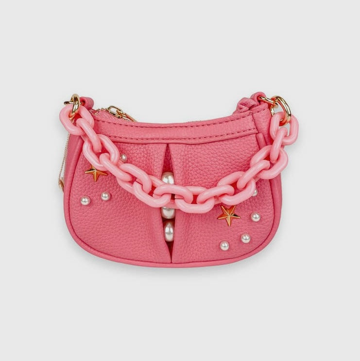 DOE A DEER : PEARL STUDS MINI LEATHER SHOULDER BAG
