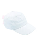 BITS & BOWS : BOW BASEBALL HAT IN WHITE WITH PINK BOW