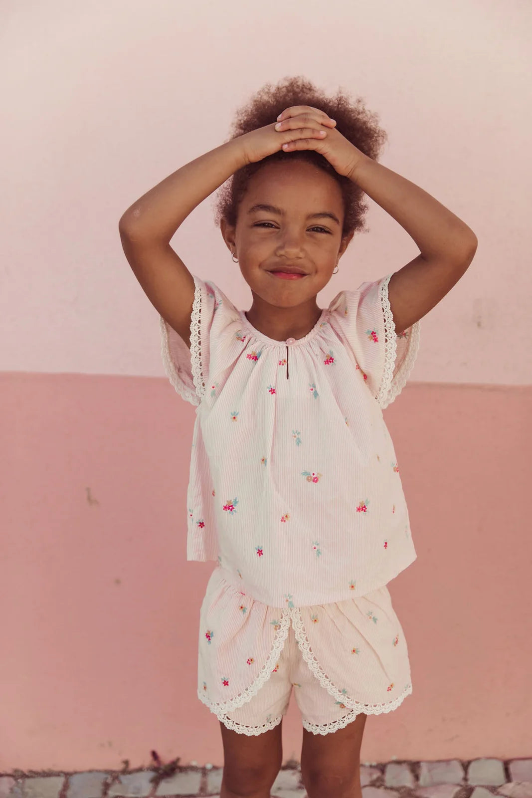 LOUISE MISHA: Pink Bouquet Shorts
