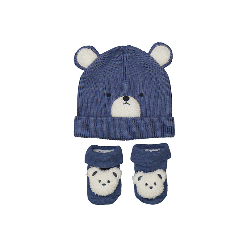 Mayoral Bear beanie & socks set
