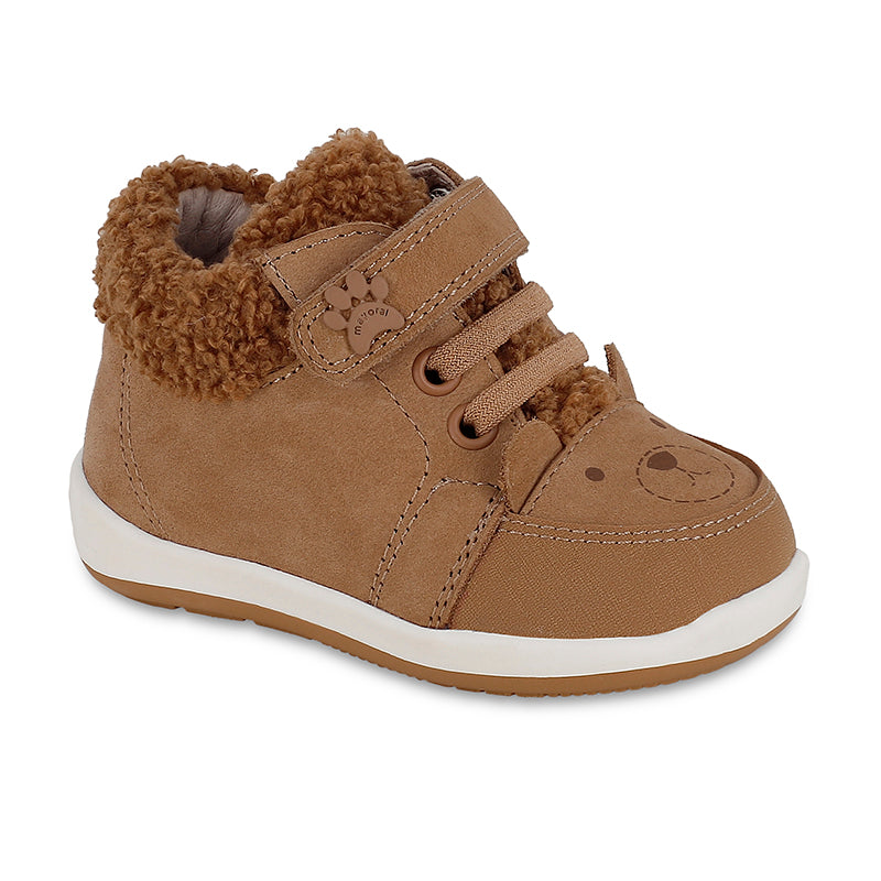 Mayoral brown felt toddler tennis shoe