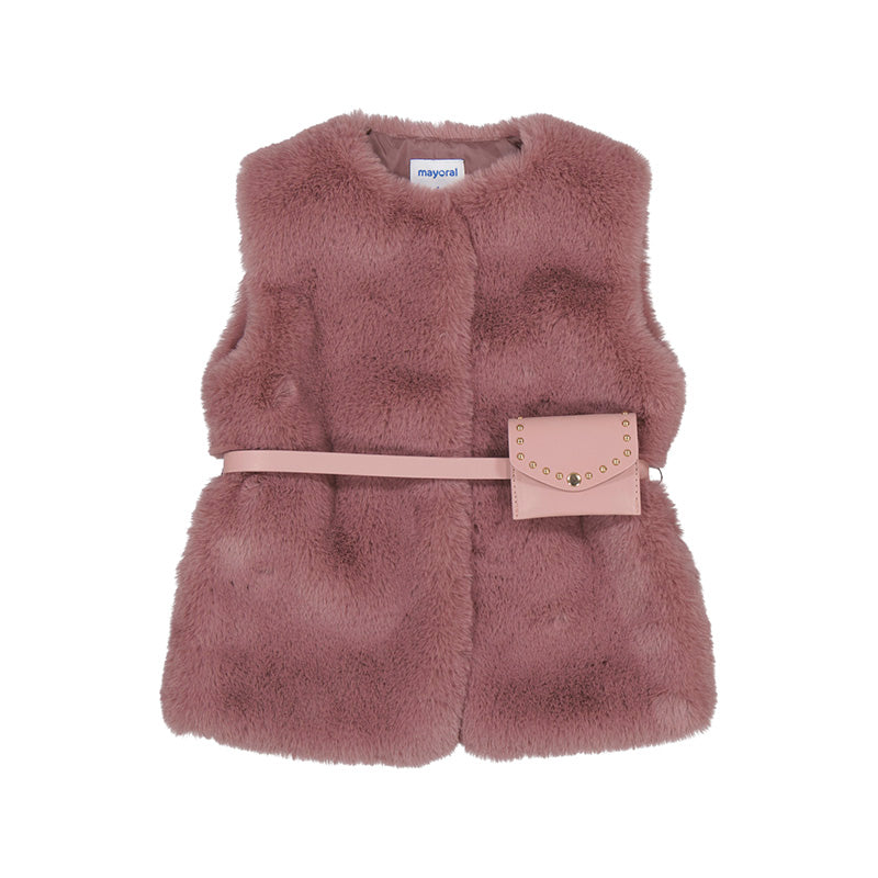 MAYORAL: Fur vest with belt