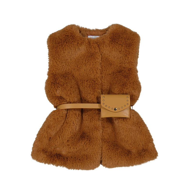 MAYORAL: Fur vest with belt