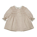 MAYORAL : GIRLS BEIGE LONG SLEEVE DRESS