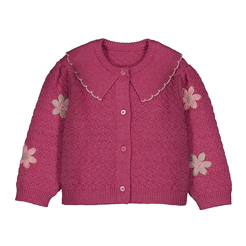 Mayoral : Floral-embroidered cardigan