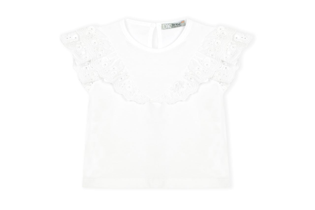 DK: White Sleeve Lace Blouse