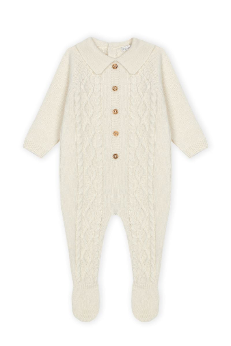 Dr. Kid : Romper W/Feet in Sweater Knit - Teddy