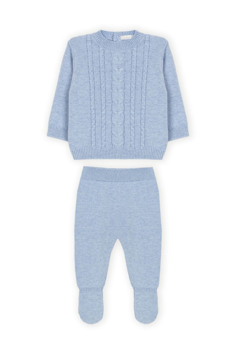 Dr. Kid : 2 Piece Set - Top & Leggings W/feet in Sweater Knit - Littlefolk